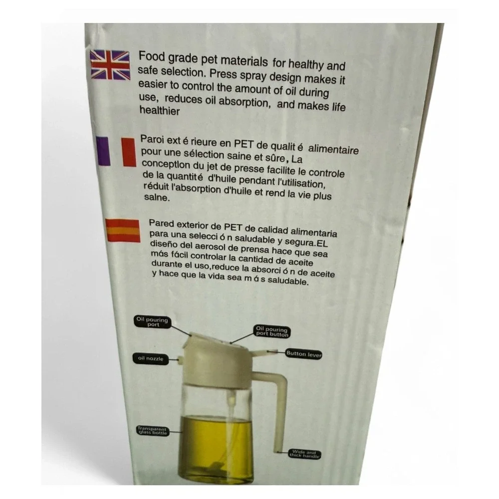 NEW Oil Bottles - 2 Piece Sprayable and Pourable Oil Bottles for Kitchen
